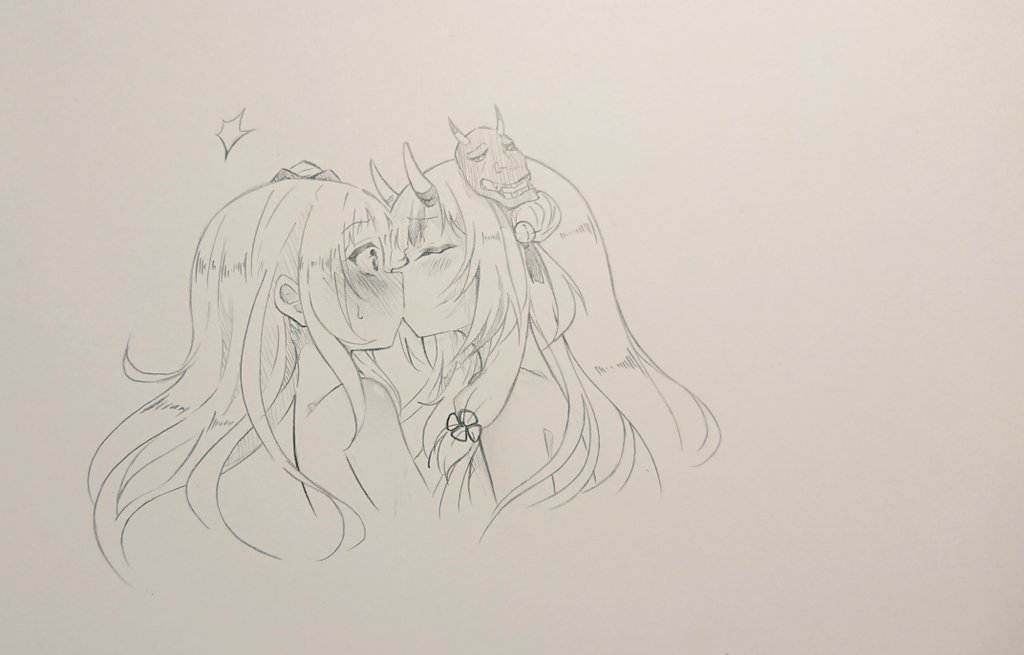 キスの日ということなので過去落書きですが置いときますねっ☺️✨ 