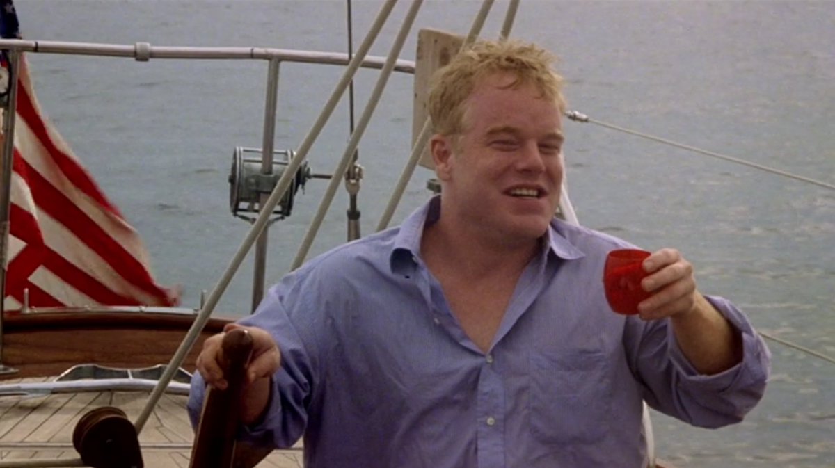 a scene in the talented mr. ripley where philip seymour hoffman says 'tommy, how's the peeping'