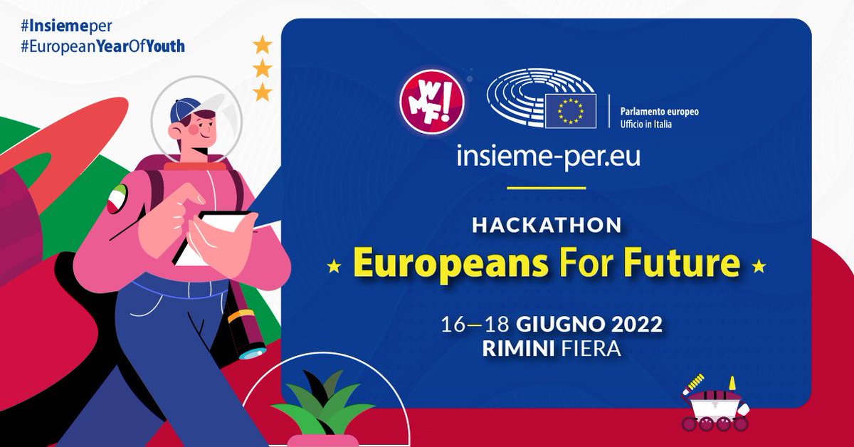 📣WMF - hackathon rivolto ai giovani creativi
🗓16-18/06, Fiera di Rimini 

Europeans For Future invita alla creazione di una campagna di comunicazione social capace di esprimere l'importanza dei programmi 🇪🇺

Partecipa!👇
eptwitter.eu/q7yz

#insiemeper
#EuropeanYearOfYouth