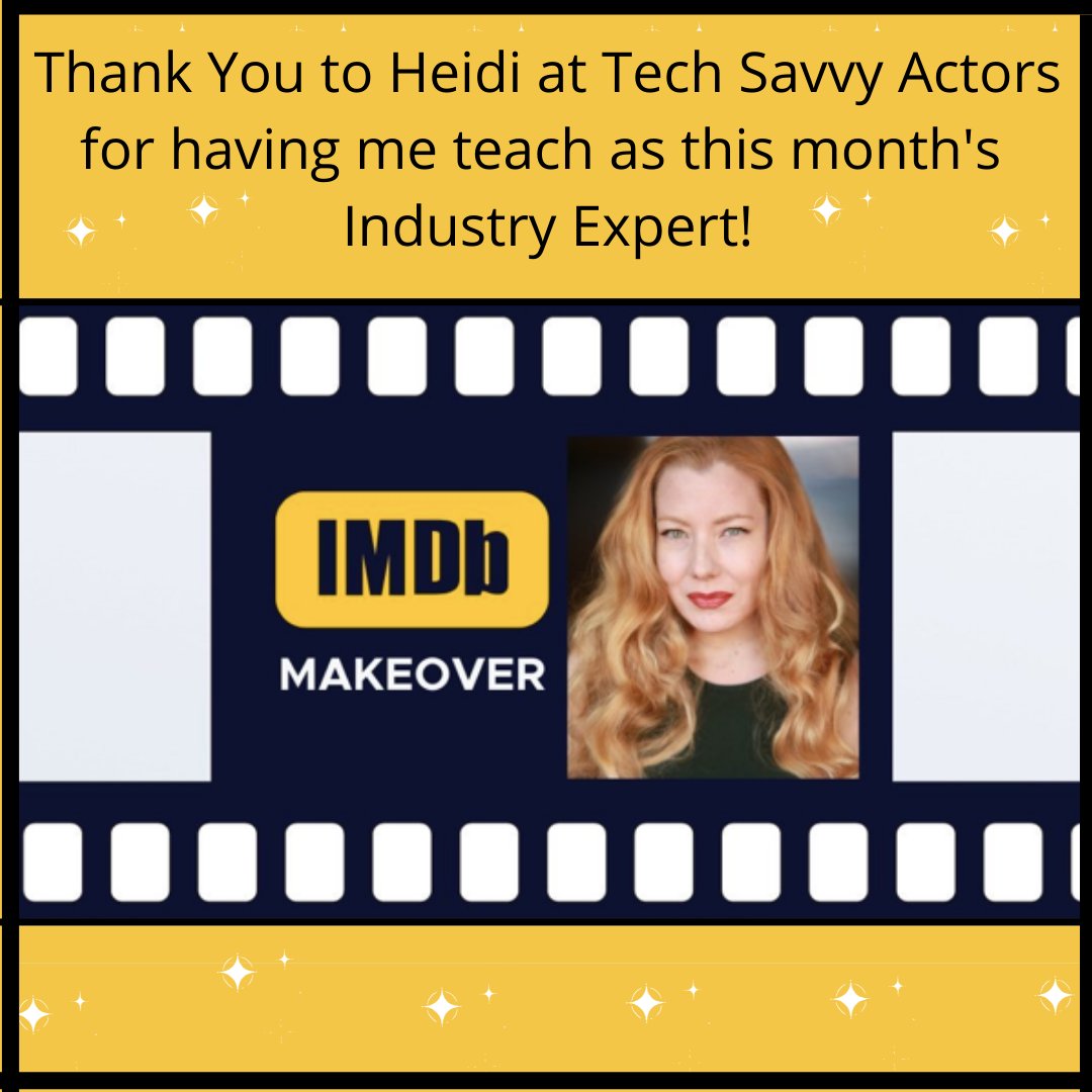 It was so fun to be this month's Guest Expert at "Tech Savvy Actors"!  😀🎭❤️📽️🎞️🎙️