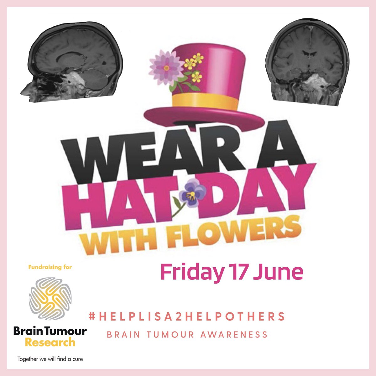 lisaconnell's tweet photo. Join in the #hattastic fun wherever you are, at #home with your #lovedones, at work, at school or get your whole #community involved. It’s up to you!
@braintumourrsch‘s favourite floral #fundraiser is back – #WearAHatDaywithFlowers will bloom on Friday 17th June! #hatfashion https://t.co/wRtvLXb36T