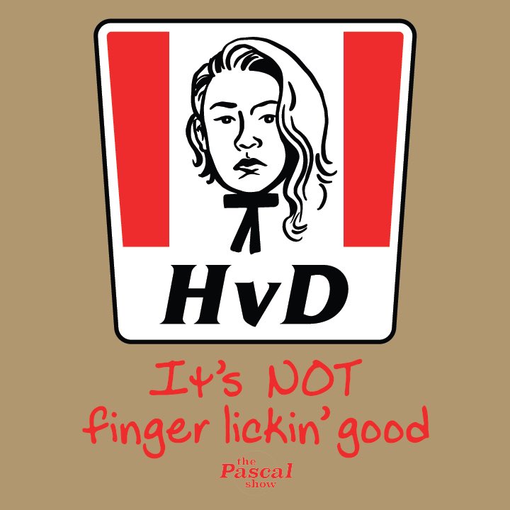 ThePascalShow's tweet photo. Amber Heard out here looking like Colonel Sanders?! Be careful you might lose a finger… t-shirt now available! #AmberHeard Click on link! https://t.co/FVLEwCAnAh https://t.co/zd4S8lZ4gk