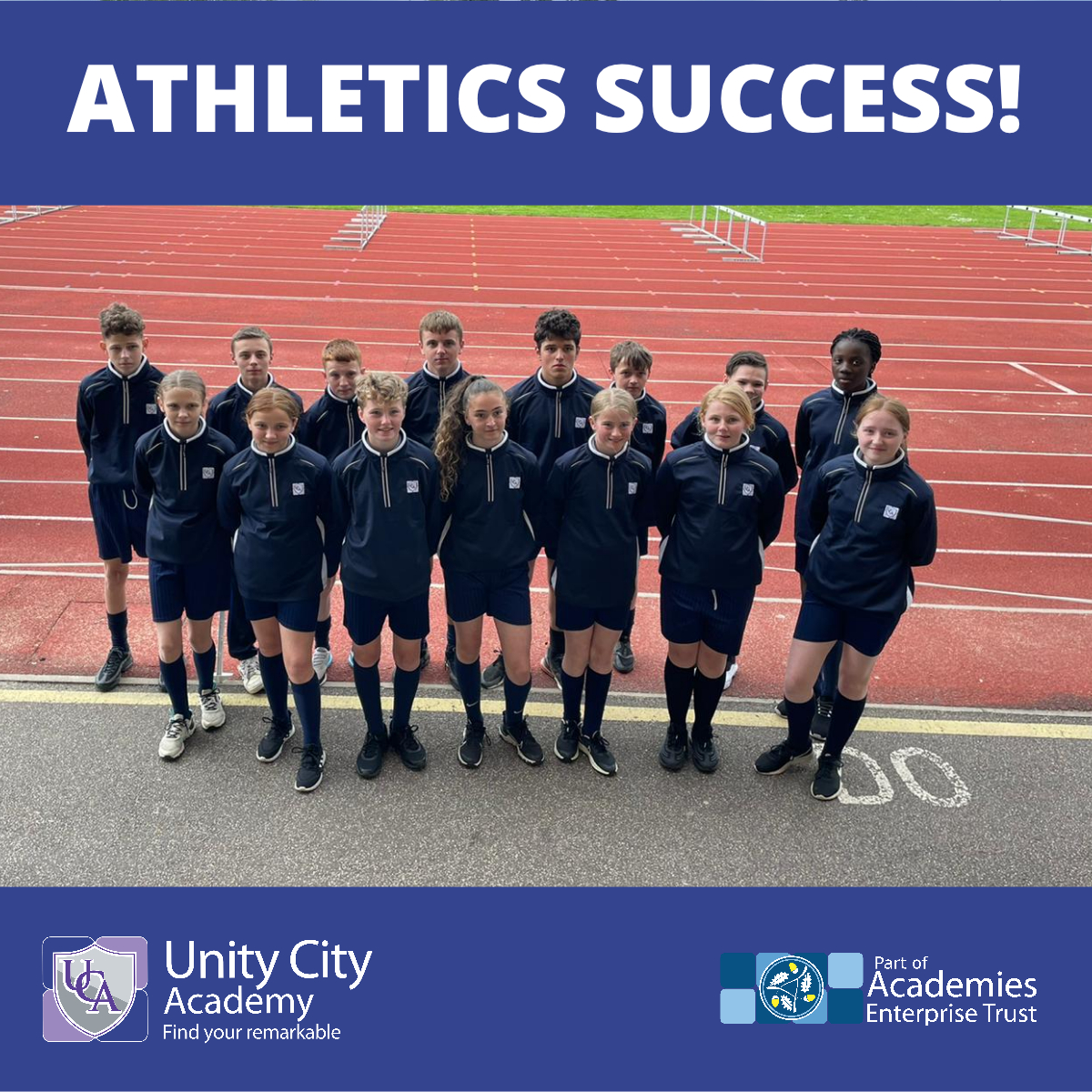Lift_Unity_City's tweet photo. Some of our Year 7, 8 & 9 students competed tonight at Middlesbrough Sports Village in various athletic events.
The effort, resilience and encouragement from every student was outstanding!
#teamUCA #BeRemarkable https://t.co/CbLR9bzX1G