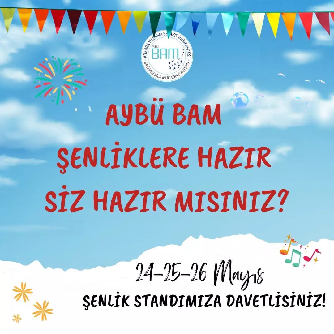aybu_bam's tweet photo. AYBÜ BAM Şenliklere Hazır, Siz Şenliklere Hazır mısınız?🤩

📌Kart Eşleştirme Oyunları 
📌Bağımlılık Ölçeği
📌Tasarım T-shirt ve Çantalarımız sizleri bekliyor.

24-25-26 Mayıs Bahar şenliklerinde AYBÜ BAM standını ziyaret etmeyi unutmayın. 💫 https://t.co/vucLhtZOHs