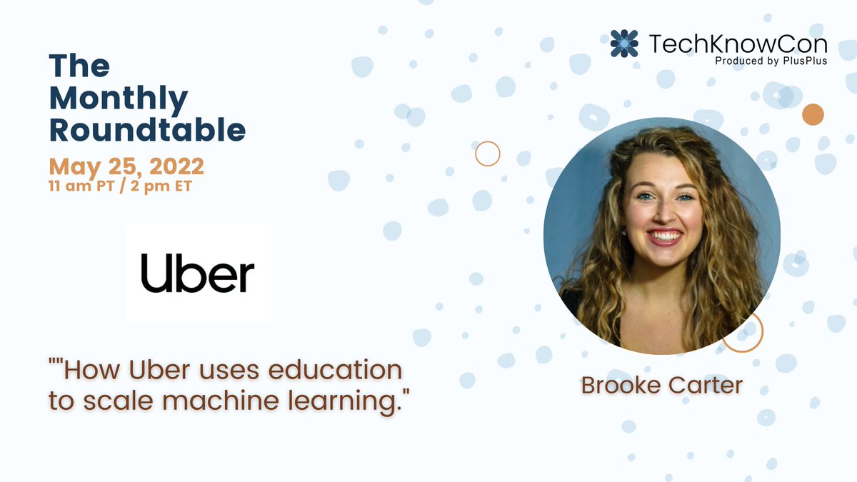 TechKnowCon's tweet image. How does @Uber rely on internal #education to scale #machinelearning to create better customer experiences? Join us at the upcoming roundtable on May 25 to find out!
go.techknowcon.io/Uber-ML