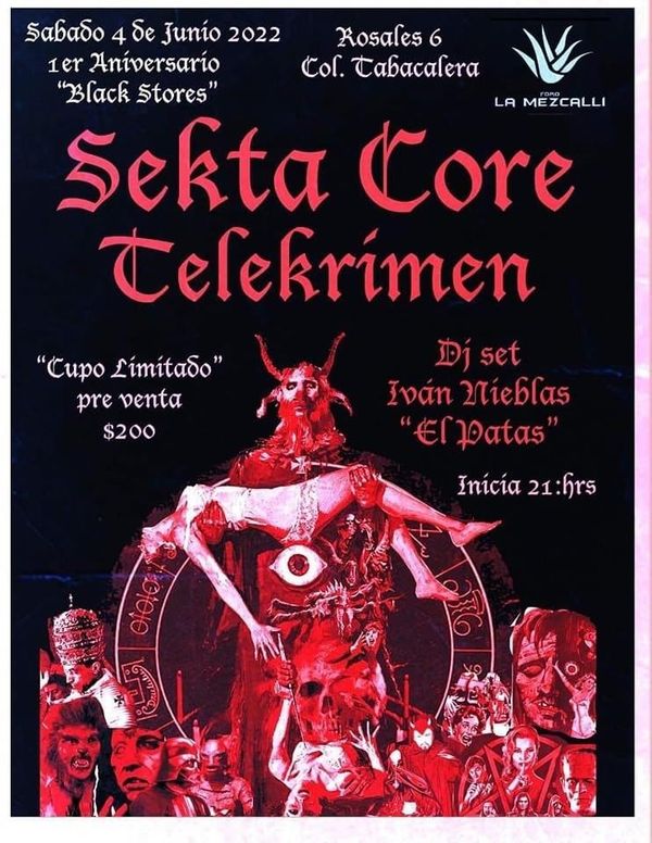Nos vemos el 4 de JUNIO en el Aniversario de BLACK STORE, junto con el nihilismo garagepunk del <a href="/telekrimen/">TELEKRIMEN</a> y la mera <a href="/sekta_core/">Sekta Core Army</a>. Ahi nos Venoms!