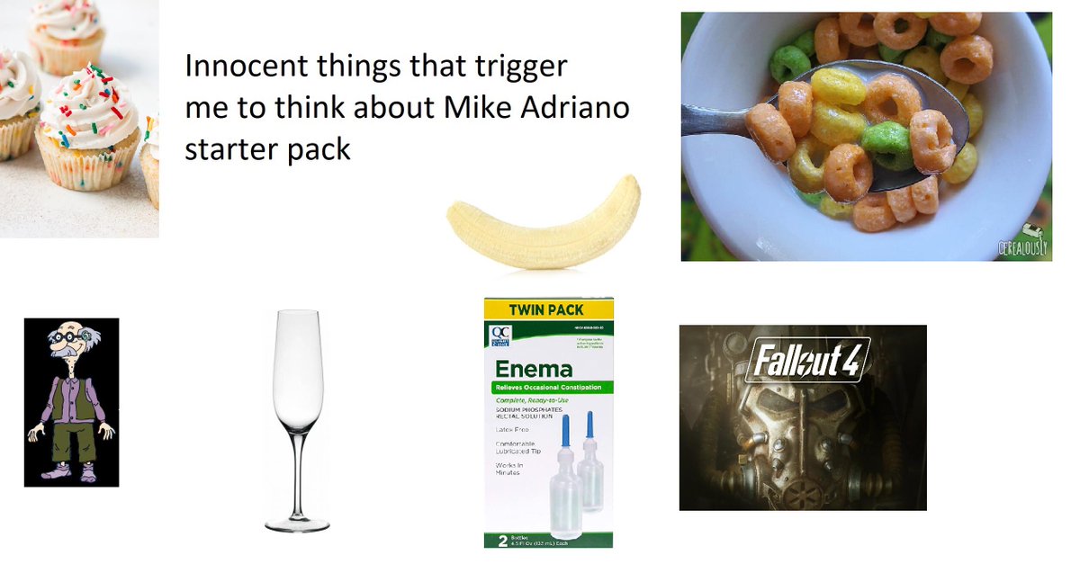 AdrianoStudies's tweet photo. Innocent things that trigger me to think about Mike Adriano starter pack https://t.co/M6m64orBiL