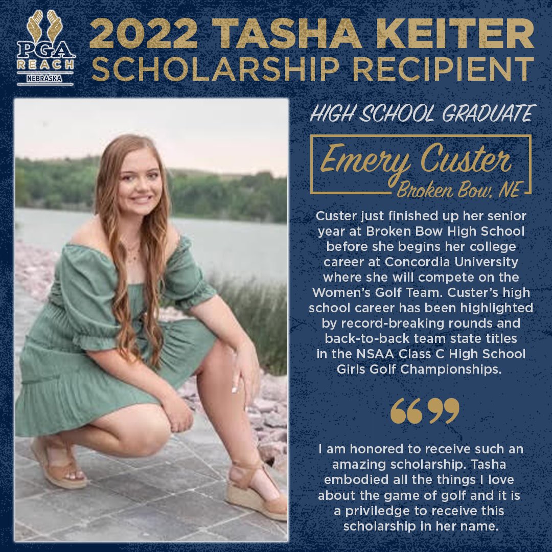 We’re excited to announce our four recipients of the 2022 Tasha Keiter Scholarship!

🔹Lauren Havlat - Lincoln
🔹Kaitlyn Hanna - Omaha
🔹Angela Messere - Grand Island
🔹Emery Custer - Broken Bow

Learn more about the recipients with updates on all of their golf careers. Congrats!
