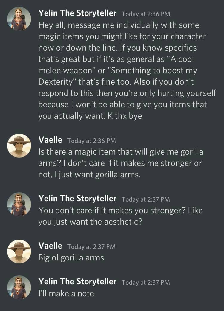 MemesDnd's tweet photo. Gorilla arms
🧙🏻‍♂️⚔️🤓
credit: JeffersonThunderflex
#dnd  #rpg  #dndminiatures #fantasy  #criticalrole  #meme #barbarian https://t.co/YJvgT9iy51