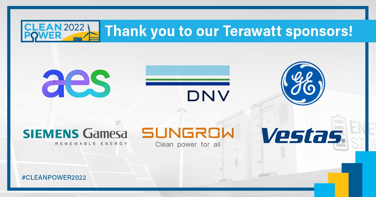 CleanPwrEvents's tweet photo. We were so glad to bring the clean energy industry together to recharge & reunite in-person last week at #CLEANPOWER2022 in Texas & we couldn’t have done it without our generous sponsors! Thank you for your support in making this year’s event a success.
➡️https://t.co/bwBWizEATs https://t.co/LAgZML5lKq