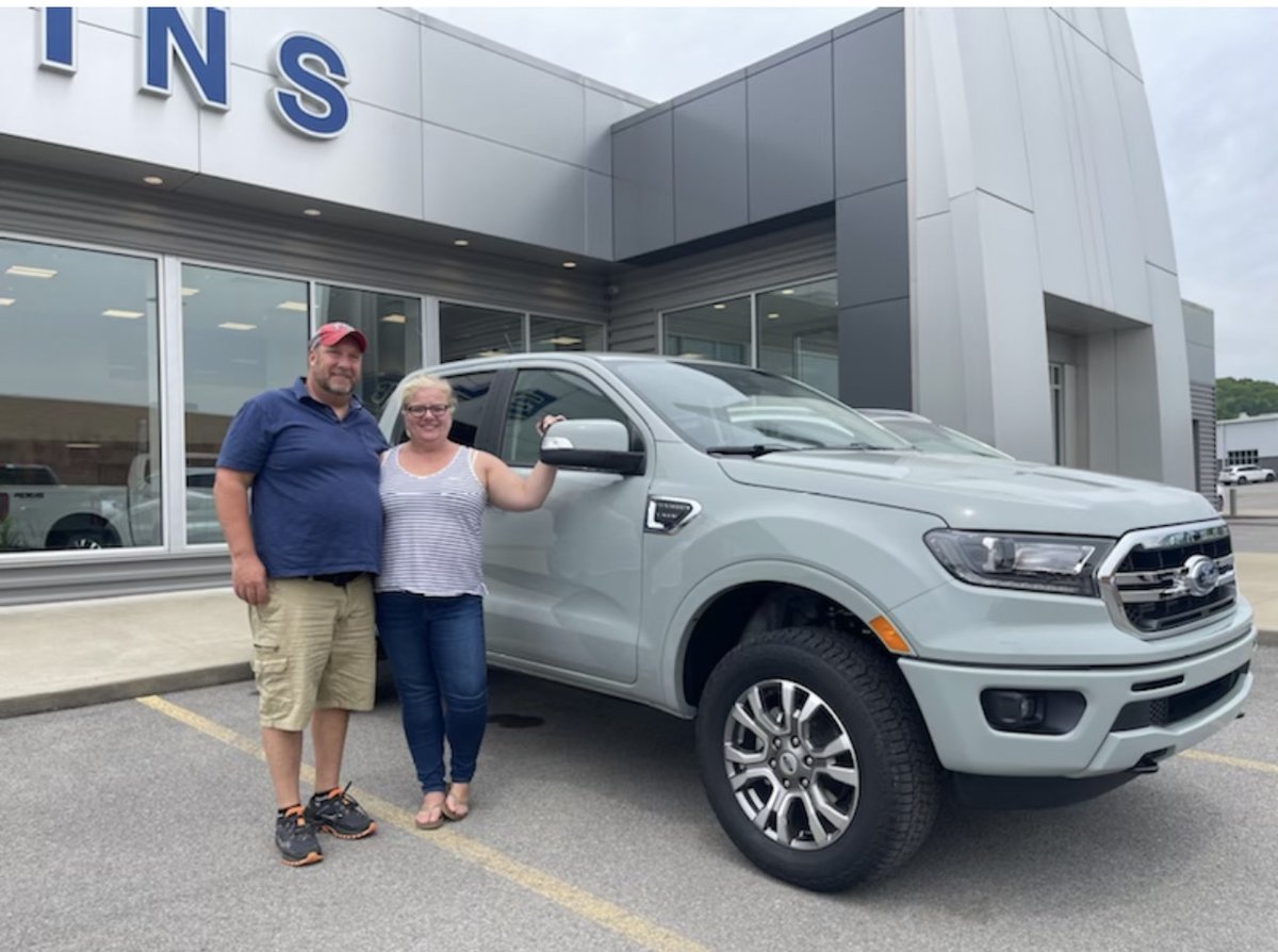 Eric and Daphne Maury and their 2022 Ford Ranger Lariat! From Maysville, WV. This ranger is in the new color - Cactus Grey. We love it! Thank you for coming to see us! #AmazingCustomers #FordRanger #WestVirginiaTrucks