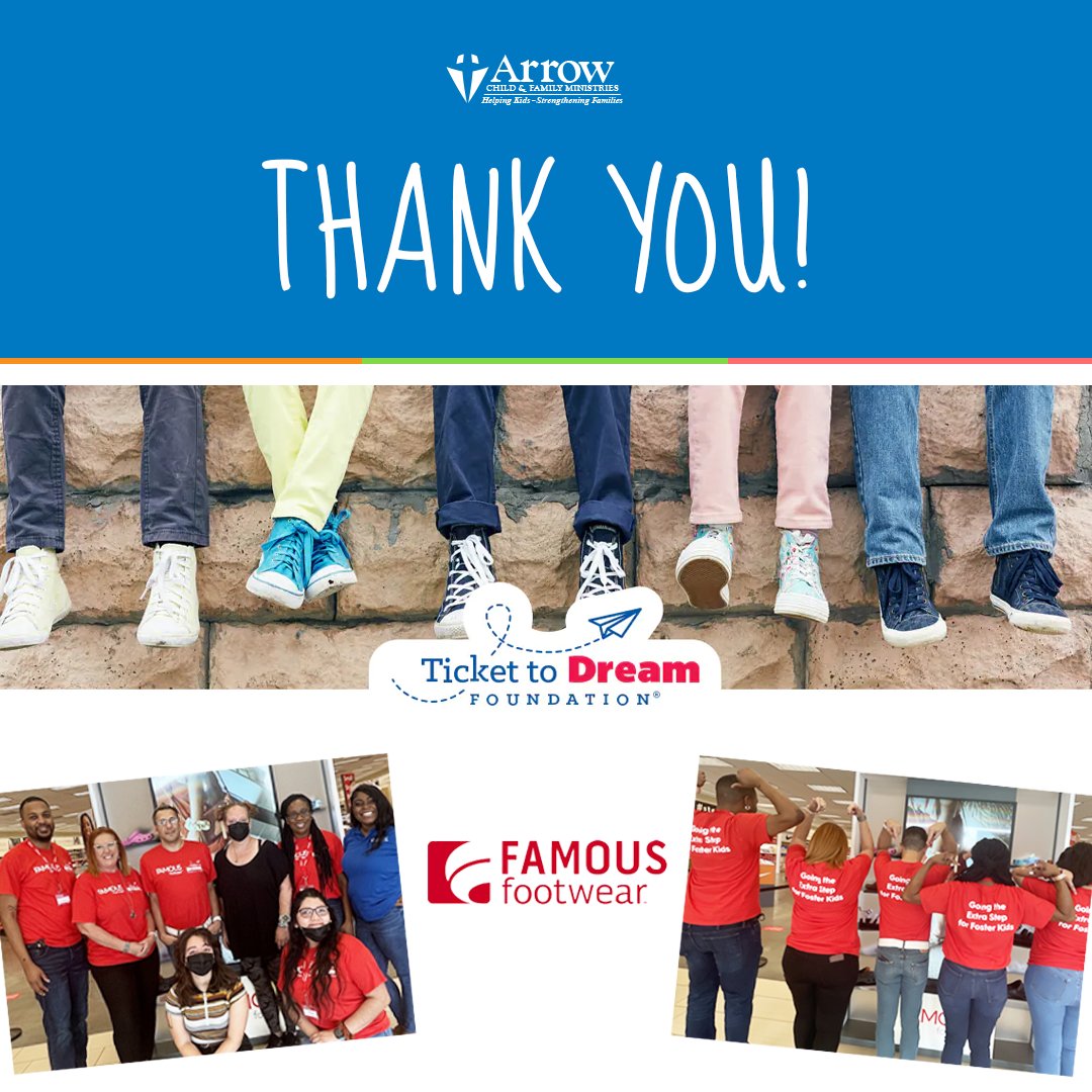 arrowcfm's tweet photo. We are so grateful for the generosity of @Tickettodream and @FamousFootwear! The Famous Footwear staff did such an amazing job making the children and families feel special.
#TogetherKidsWin #FosterCareTexas #Family #SummerShopping
#ExtraSteps https://t.co/zXoOGlMMh9