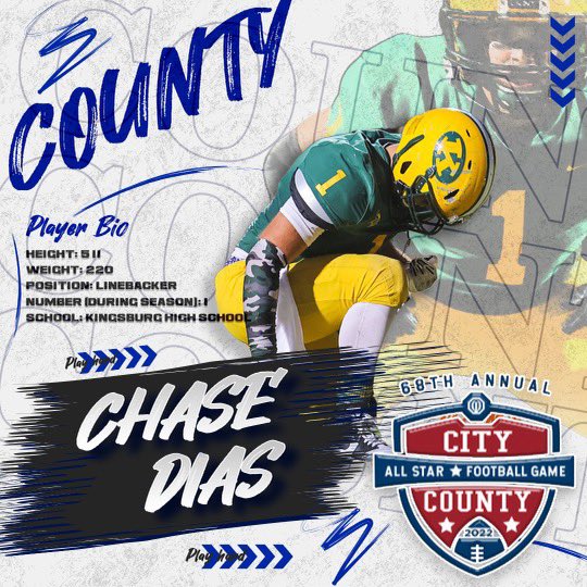 ccallstarfresno's tweet photo. Congratulations @ChaseDias7  from  Kingsburg HS for being selected to the COUNTY team for 68th Annual City / County All-Star game on June 17th, 2022! 
@KingsburgF  @KingsburgRecdr @FresnoBee @FresnoBeeSports @FresnoSportsMag https://t.co/aV8TS4jXSL