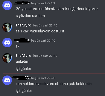 Bana az önce şundan oldu