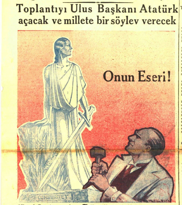 Cumhuriyet kadınları, babalarının ‘koruması’ altında, en başta simgesel olarak tüm Türklerin babası Atatürk koruması altında toplumsal yaşama katılarak kendilerine atfedilen medeniyet misyonunu yüklenirler”(Durakbaşa’dan aktrn: Göle, 2011, s.106-107). #atatürk #1935