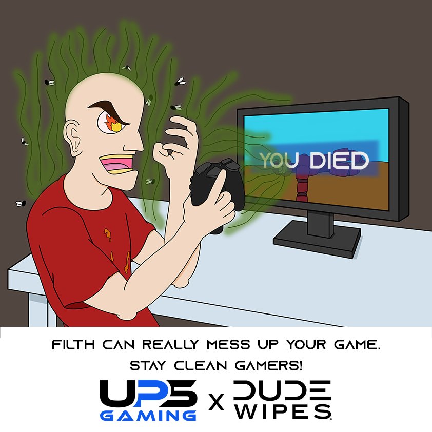 Up5Gaming's tweet photo. Luckily here at Up5 Gaming we stay clean! @DUDEwipes what you think about this?
#dudewipes #eSports #up5gaming #HaloSeries https://t.co/O8EZsaoWex
