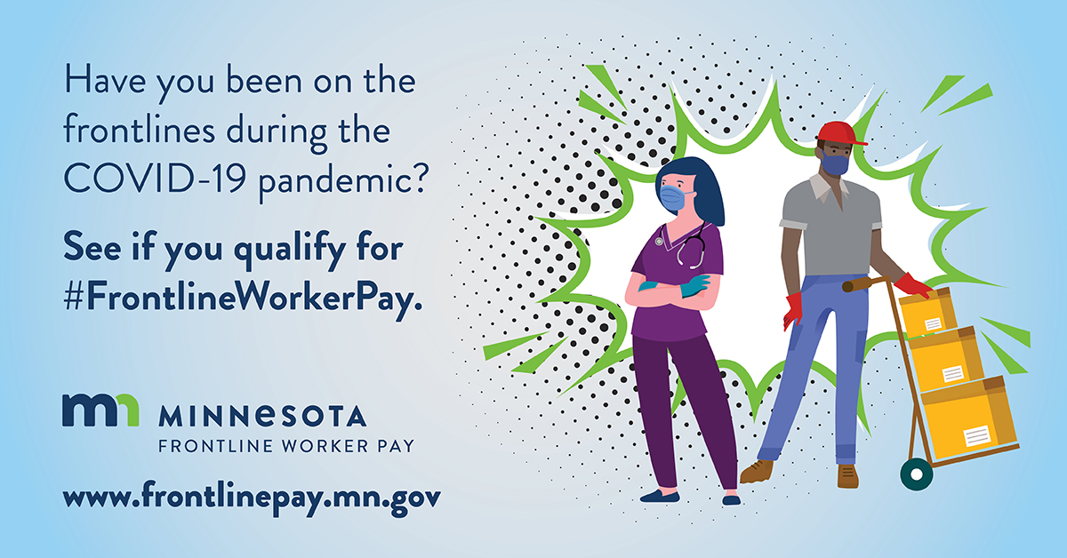 45-day application period for frontline worker pay likely to be open June 8 through July 22, 2022 (subject to change); outreach tool kit here:  dli.mn.gov/toolkit?utm_me… #frontlineworkerpay #COVID19 #equity #LTSS