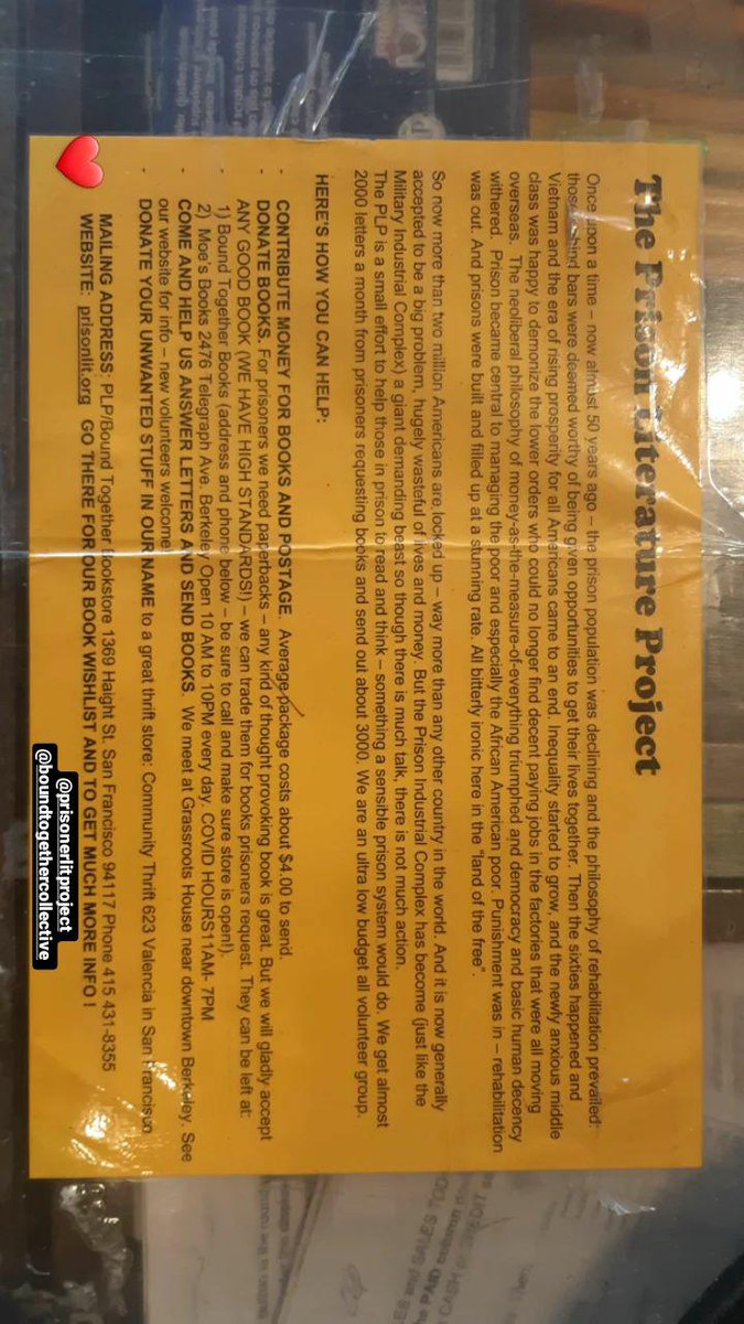 So many good books for $ 2 each 

(tax free &amp; cash only)

All money goes to <a href="/prisonerlitproj/">Prisoners Lit Proj</a>  !