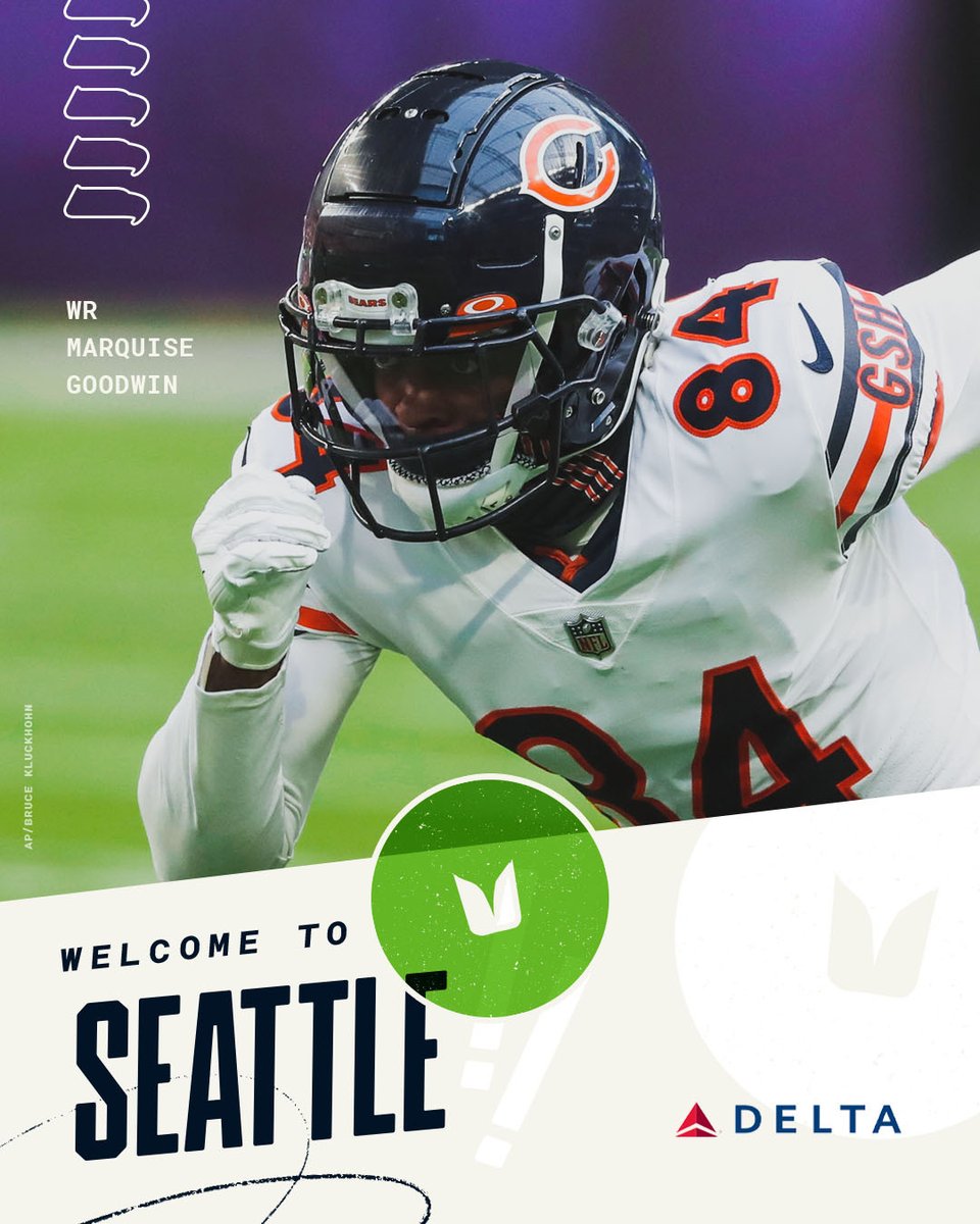 Seahawks's tweet photo. Olympic track-speed added to the mix. 💨

Welcome to Seattle, @marquisegoodwin!

📰 » https://t.co/lXjlw8R35x

#GoHawks x @Delta https://t.co/v8P2KbW1o2