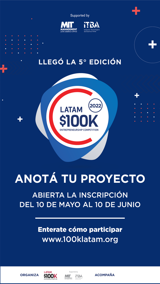 EpicLabITAM's tweet image. El 100K LATAM edición 2022 ya está oficialmente en marcha y puedes anotarte en la categoría que mejor se adecue al momento de tu proyecto.
Hay más de 100 mil dólares en premios.
Toda la info en ow.ly/sBSt50JfS4K 
Inscríbete ahora:
ow.ly/hr3e50JfS4J
#100klatam
