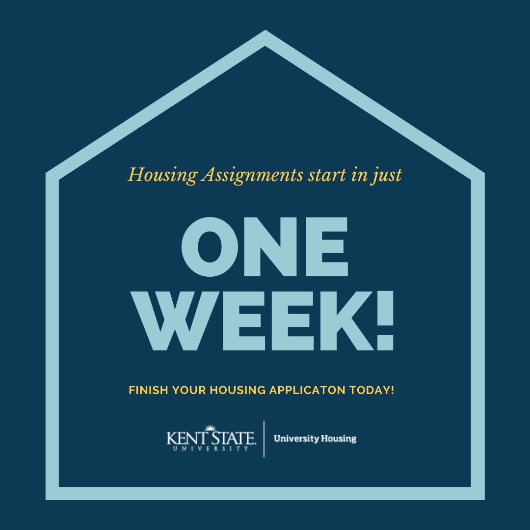 ksuhousing's tweet photo. We're  officially one week away from Housing Assignments going live! Make sure your housing application is turned in before then! https://t.co/OUQxNN3TZU