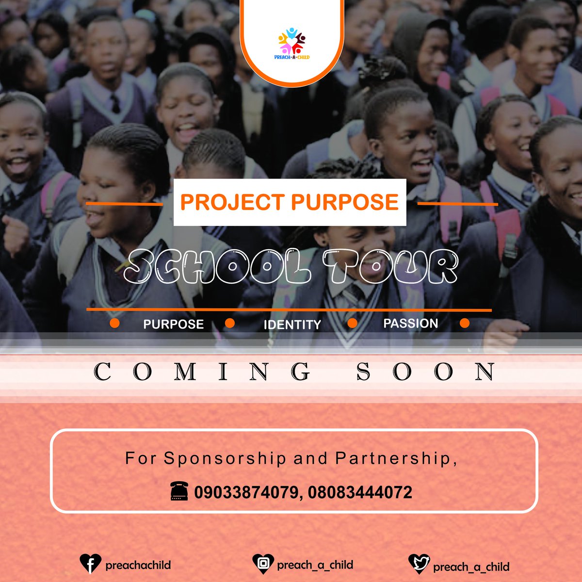 HonRaphael's tweet photo. Project Purpose School Tour is an outreach to secondary schools to enlighten young scholars on the understanding of their identity and purpose, as well as identifying career paths for their passion even as they journey through life as young people.
#projectpurpose
#preachachild https://t.co/owixMSHKSb