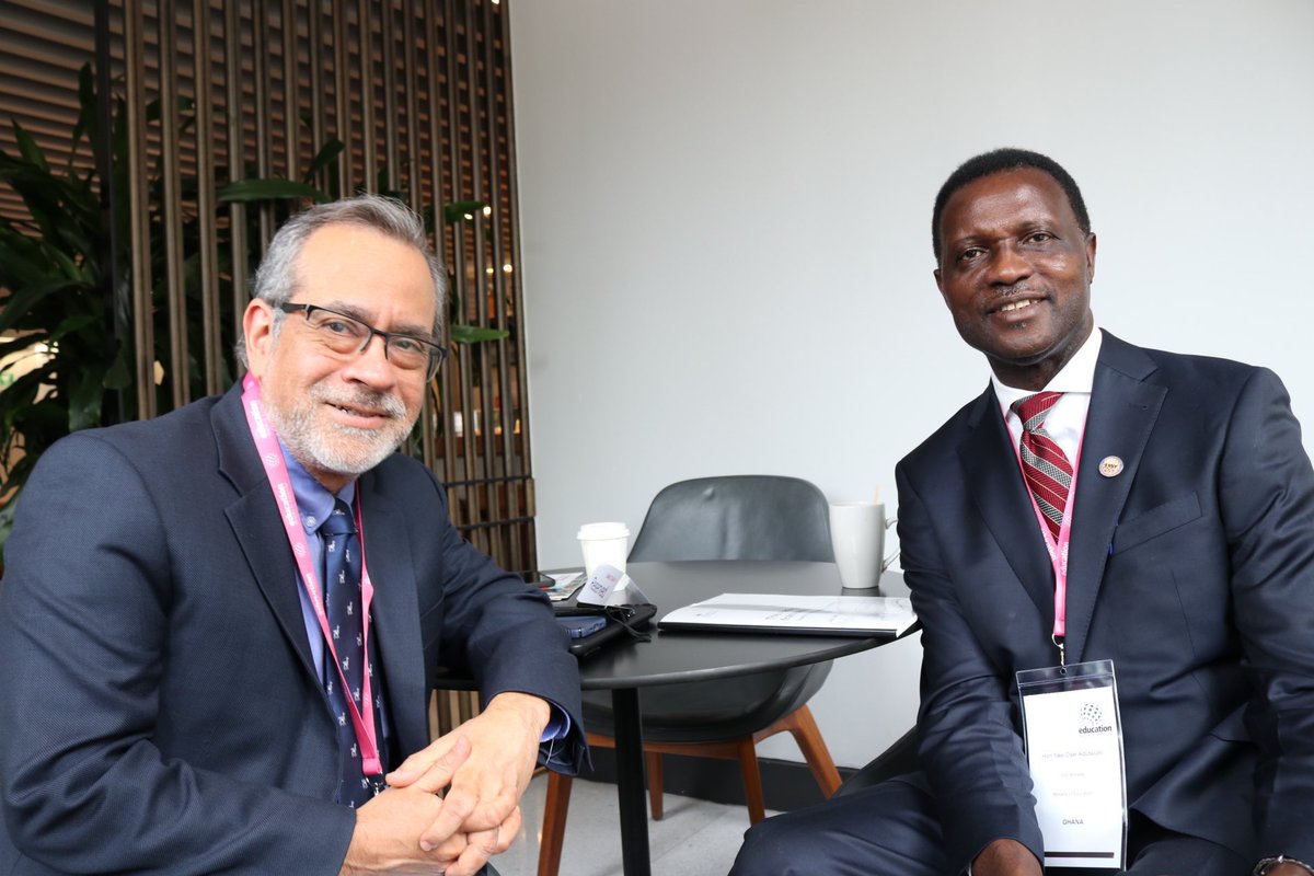 yoadutwum's tweet photo. Interesting Conversation at #EWF2022 btw myself @YawAdutwum , @JaimeSaavedra22 @WorldBank and @moeghofficial on the learning recovery process.  

🇬🇭Ghana is tackling #LearningPoverty through new approaches to strengthen school infrastructure, #EdTech, #STEM, and quality education https://t.co/uVoAyad2CC
