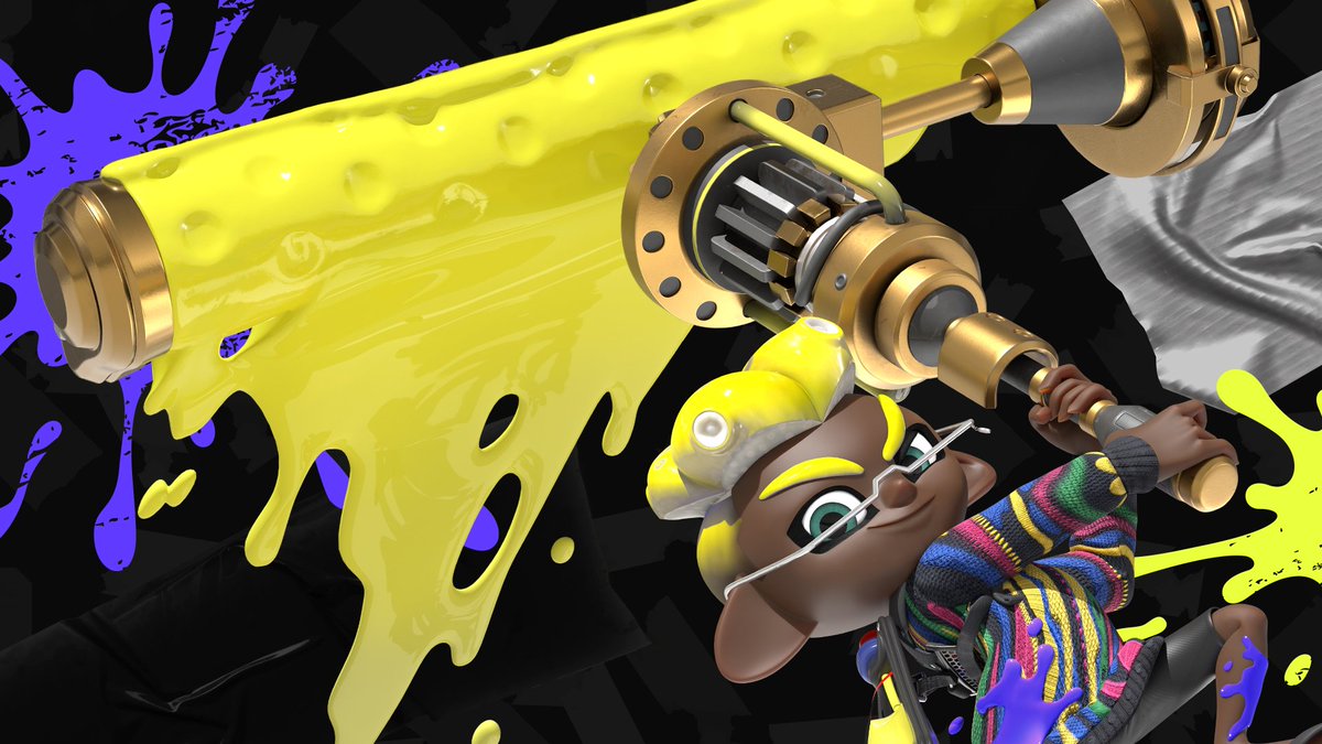 SplatoonKY's tweet photo. Hey folks, squid research lab here, tried to call off work today but the higher ups said I needed to make a report soooooo... This is a roller, it looks like a paint roller but bigger. You can swing it or smth idk https://t.co/lrbJazpygB