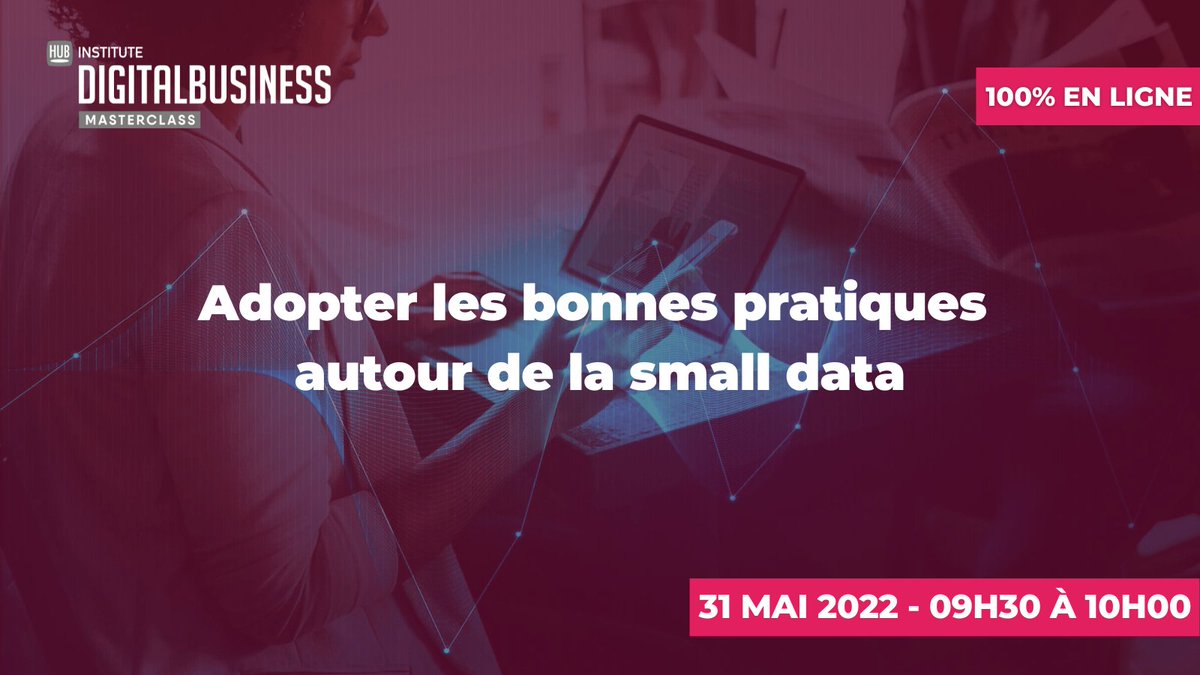 [#MASTERCLASS] Rendez-vous le 31 mai, de 09h30 à 10h00, pour une masterclass en partenariat avec <a href="/AdobeFrance/">Adobe France</a> et <a href="/Qlik_FR/">Qlik France</a>, sur les bonnes pratiques autour de la #smalldata 🎯

Découvrez avec <a href="/claire_pl1/">Claire Plassart</a> comment rendre vos collaborateurs dataphabètes 💡

👉 hubs.ly/Q01bTR0m0