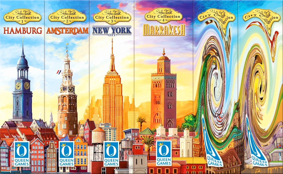 QueengamesUS's tweet photo. News from one of your "rock stars": #stefanfeld !
After we finally can deliver the long awaited 1 - 4 of the City Collection, we now want to announce #5 &amp; #6 🥰.
Which cities do you think we have "chosen" this time?!
Our tips: 2 continents, 2 capitals, 2 centuries.
#boardgamenews https://t.co/3AU7XPj4Vi