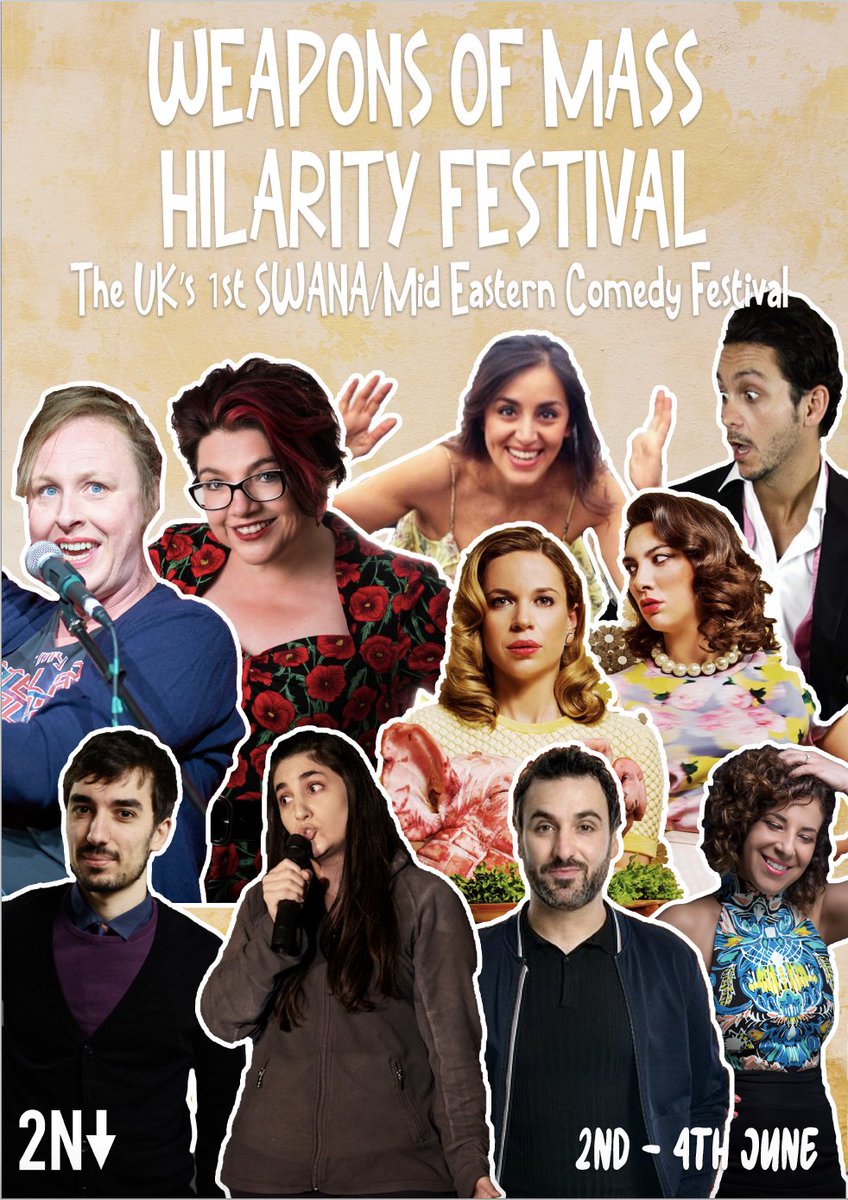 Not long to go until the only comedy event to showcase performers with Middle East/SWANA heritage - It's The Weapons Of Mass Hilarity Festival!

2nd - 4th June 2022
2northdown.com/weapons-of-mas… <a href="/DariusDavies/">The Dariuster™ - come to my Ed Show!</a>