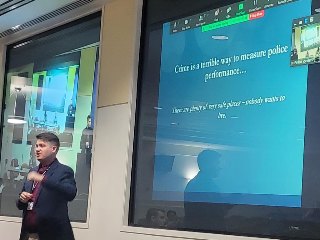 EBpolicing's tweet photo. A provocative stance —increasing police legitimacy & the importance of appropriate measures to avoid disparate outcomes #precisionpolicing. Are our approaches effective, just, and do they reduce harms? #ASEBP2022 @AU_SPA #pracademics #practitionerledresearch https://t.co/w0NnKOiatA