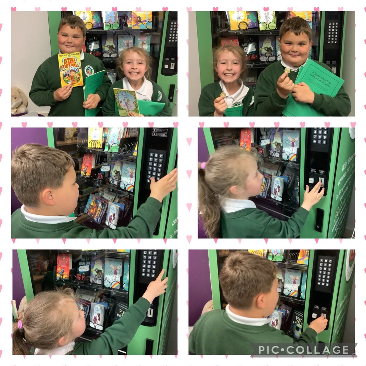 So proud of these two superstars for going above and beyond in everything they do ✨ a well deserved trip to the book vending machine was in order! #sjsbreading