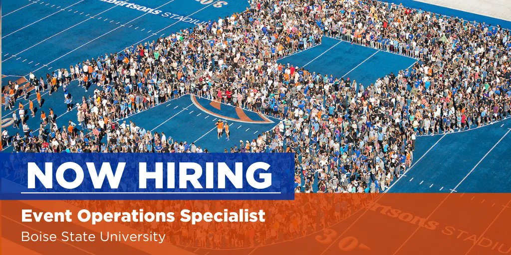 . <a href="/BoiseState/">Boise State University</a> is hiring an Events and Operations Specialist. This position will participate in the production of events and activities across campus. 

#ApplyNow: buff.ly/3MtQoK2