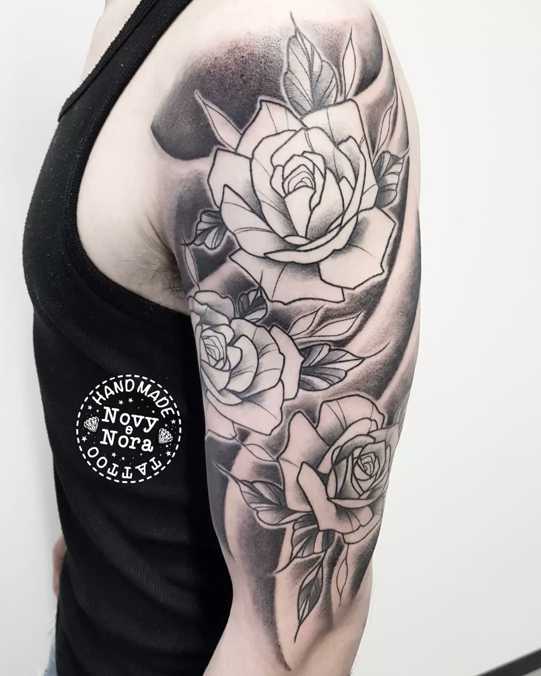 Roses with negative outlined Cross tattoo tattoos roses rosetattoo  crosstattoo blackandgreytattoo blackandgreyink realismtattoo   Instagram