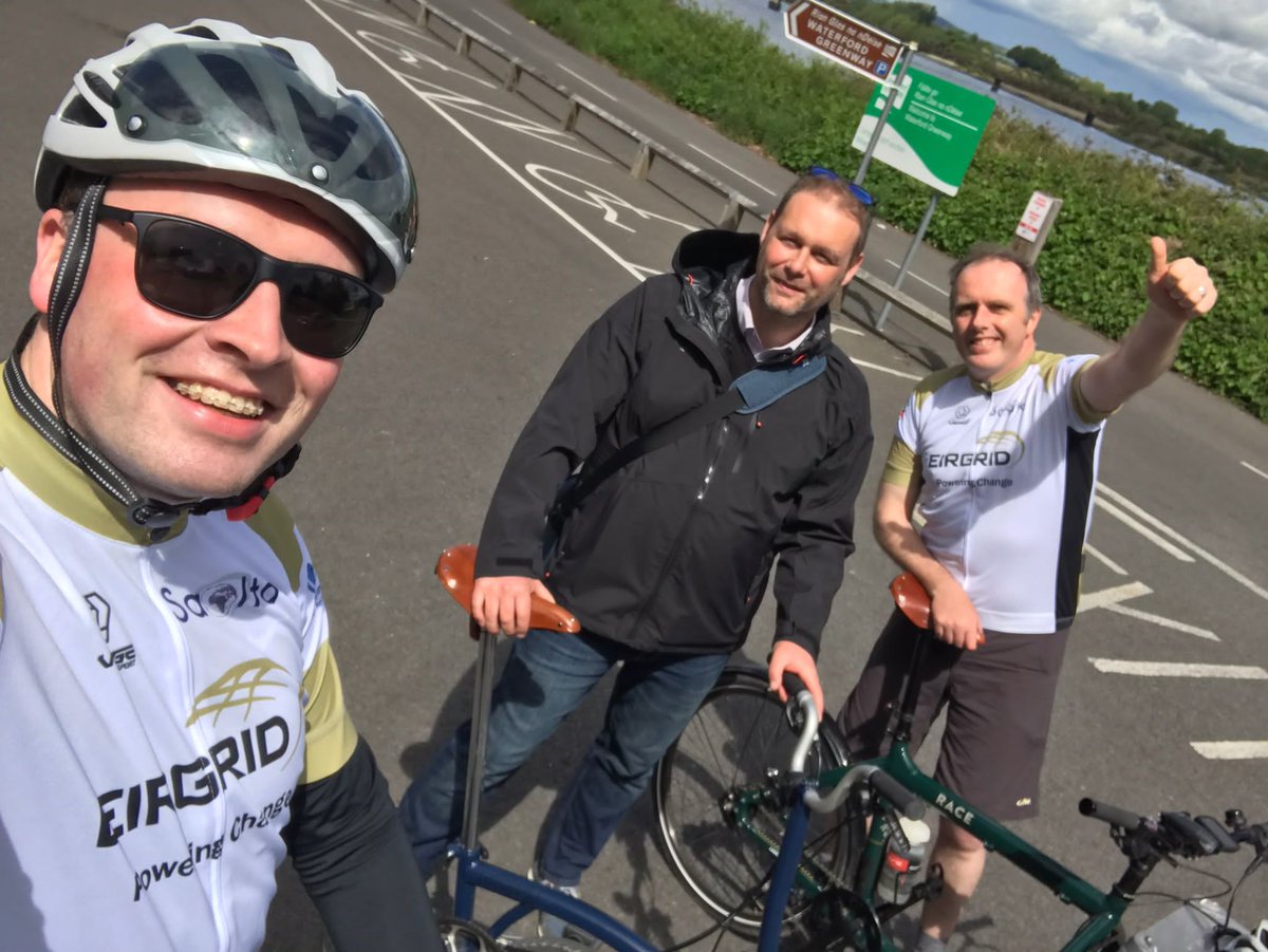 Day 1⃣ of the #SDGRoadshow2022 successfully completed 
💪🚴‍♂️The cyclists rode 45km from #Waterford to #Dungarvan along the Greenway.
The ‍tour led by @devperspectives is sponsored by EirGrid. It aims to to raise awareness to Sustainable Development Goals (#SDGs).

#Saolta