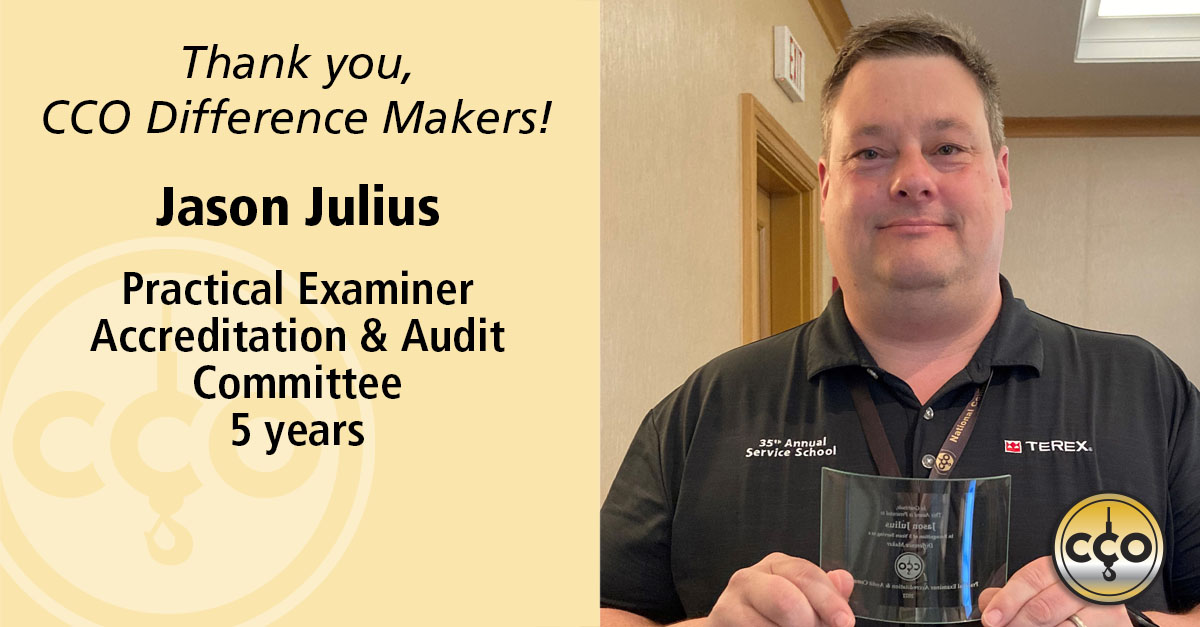 NCCCOorg's tweet photo. Jason Julius was recently recognized at the 52nd Bi-Annual Commissioners Meeting for serving 5 years on the Practical Examiner Accreditation & Audit Committee. Thank you for being a Difference Maker!
#thankyou #leadership #differencemaker #volunteers #nccco #constructionsafety https://t.co/ki0SbFJ1MJ