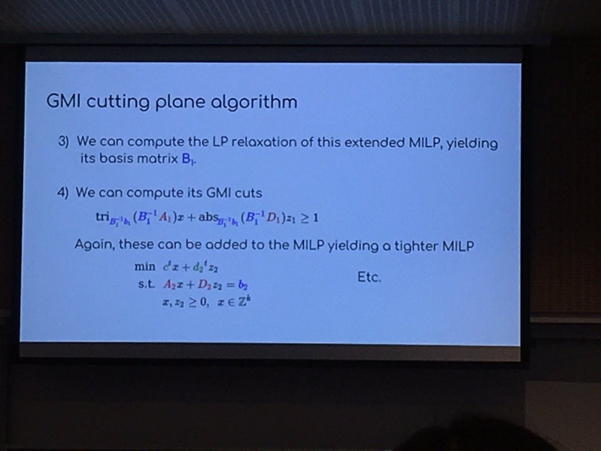 thserra's tweet photo. Next at #mip2022 #DANniversary, @69alodi talks about a neat generalization of GMI cuts as a parametric family https://t.co/LqFWQFnBH6
