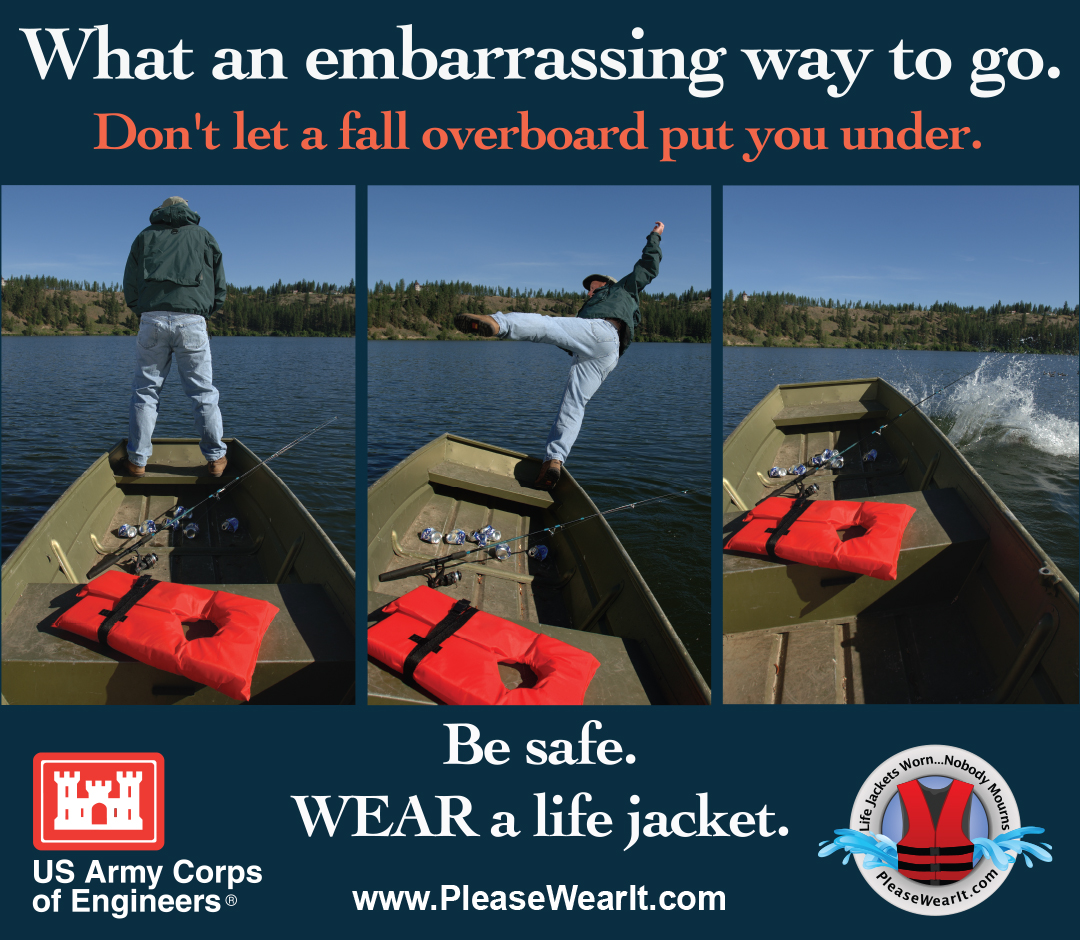 LADistrictUSACE's tweet image. Don’t let nature’s call become an overboard fall and always wear your life jacket. #LifeJacketsWornNobodyMourns #USACEeducates