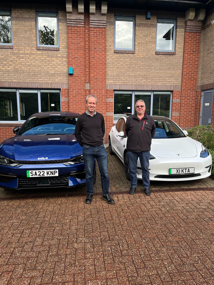 KT_Associates's tweet photo. CEO John Griffiths has taken ownership of his #EV6 to follow MD Mike Pooley with his #Tesla &amp; projects director Paul Hastie with his plug in #HybridVW.

Improving mileage range &amp; charging infrastructure mean long distance journeys are easily achievable with a little planning.🔌✔️ https://t.co/bRepbFULA8