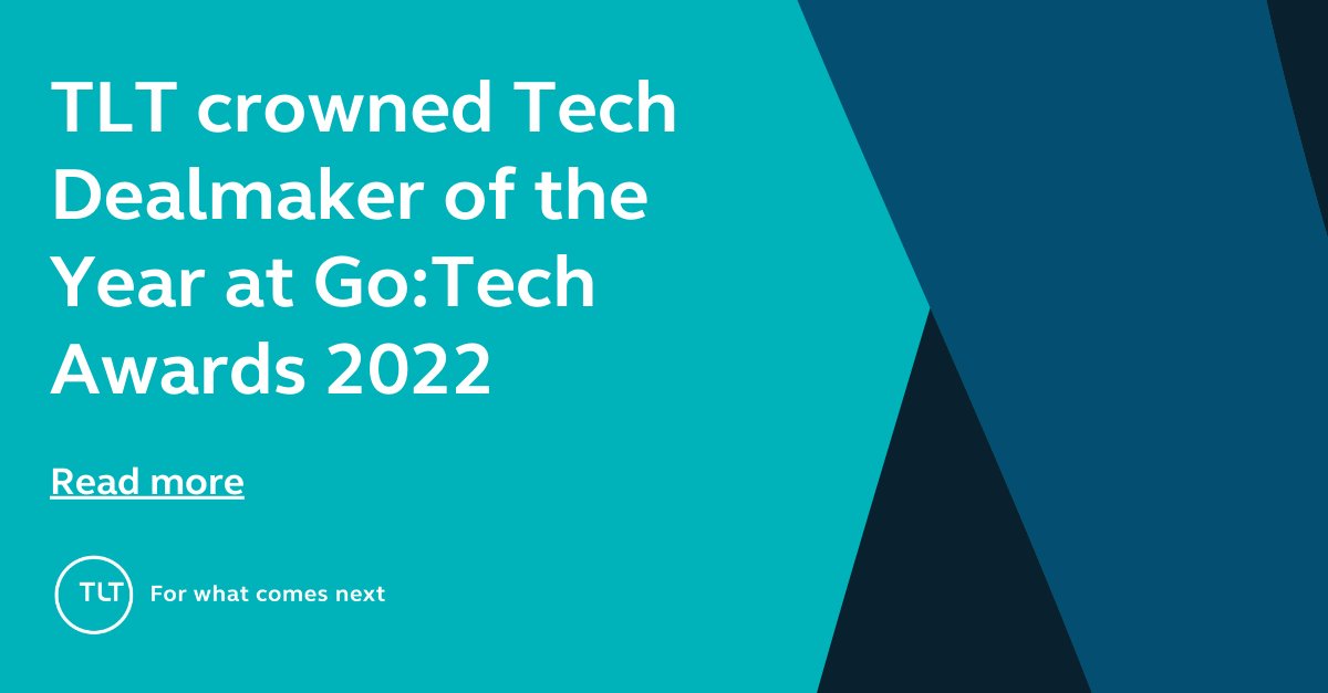 TLT_LLP's tweet photo. Weโve been named Tech Dealmaker of the Year at @BLeaderNews @GoTechAwards following a year of โphenomenalโ growth and innovation. #Tech #GoTech22 https://t.co/J4tjXe2tRI https://t.co/k2ZQ2GXe0u