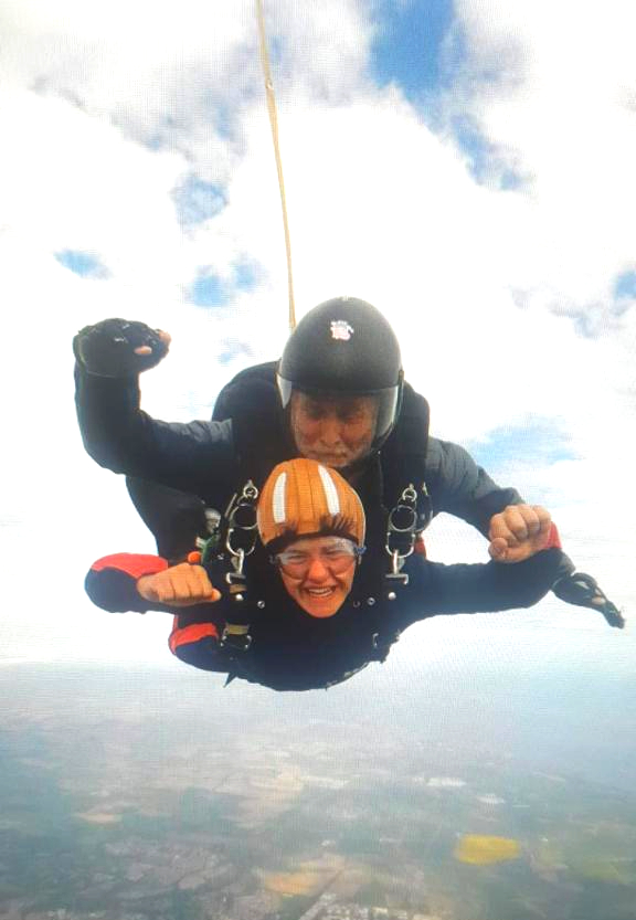 The big day arrived, and the weather was set fair so no excuse for Connie and her son Cormac. Everything went off without a hitch and both are back safely on the ground. A total of £1570.00 so far, and it is not too late to donate: justgiving.com/fundraising/co…