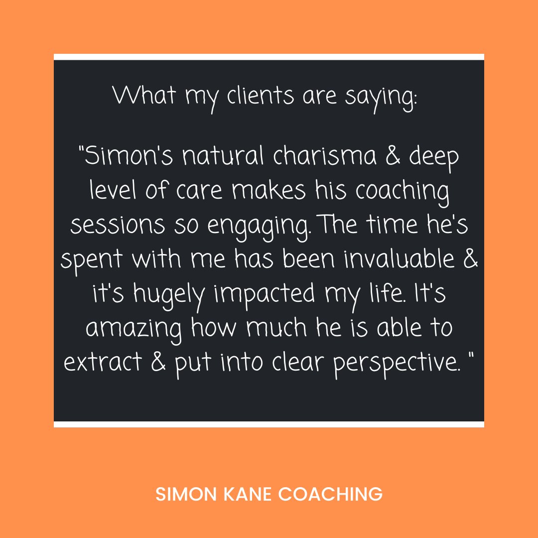 SimonKaneCoach's tweet photo. Do you struggle with confidence, motivation or self-esteem? Have worries with work or at home? Getting started or changing direction?

Send me a message and let's get going on you. Not next week, not tomorrow, but now. Let's put you first.

Here's what my clients are saying... https://t.co/tkRlMqhXm8