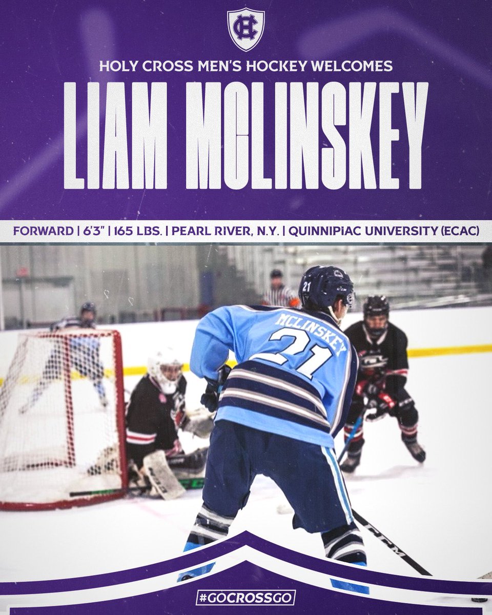 HCrossMHockey's tweet photo. Transfer Liam McLinskey is officially coming to The Hill!

#GoCrossGo https://t.co/TMXtRlAHER