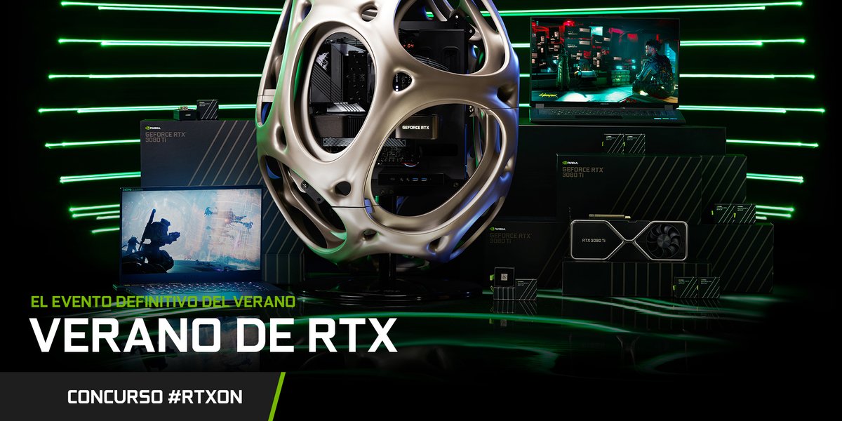 NVIDIAGeForceLA's tweet image. 🔥 El verano de #RTXOn se está calentando 🔥

Estos son los premios que vamos a sortear en el verano:

🟢 (15) GeForce RTX 3080 Ti
🟢 (2) portátiles GeForce RTX
🟢 (1) PC GeForce 3090 Ti personalizada

+ Recuerda dar me gusta + comenta + comparte  👀