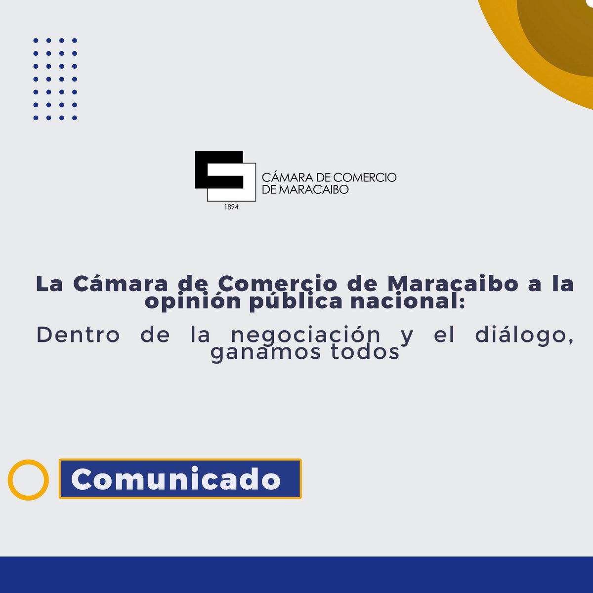 camaramaracaibo's tweet photo. #ComunicadoCCM a la opinión pública nacional:
Dentro de la negociación y el diálogo, ganamos todos
Lee el comunicado completo visitando nuestra página web: 👉👉👉🇻🇪 https://t.co/HznpTDVDfP https://t.co/1whrETOQHP