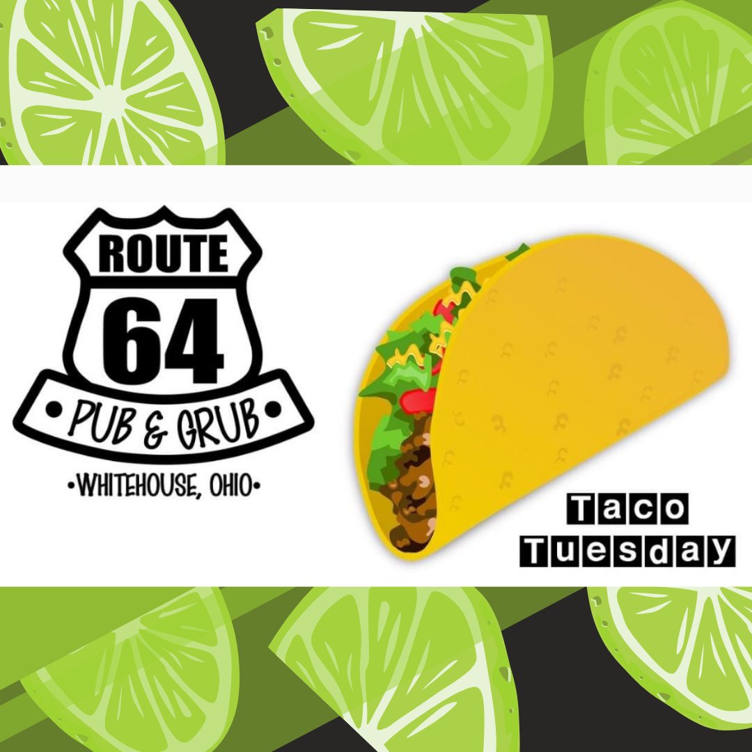 64And's tweet photo. ¡Hasta Mañana! 🌮🍹
Join us for Taco Tuesday featuring our beef or chicken tacos, enchilada flatbreads, nachos, and more!
...
#WhitehouseOH #Route64PubandGrub #Whitehouseeats #OHEats #OhioFoodie #OhioPub #PubGrub #OhioEats https://t.co/dVEfx9dITF