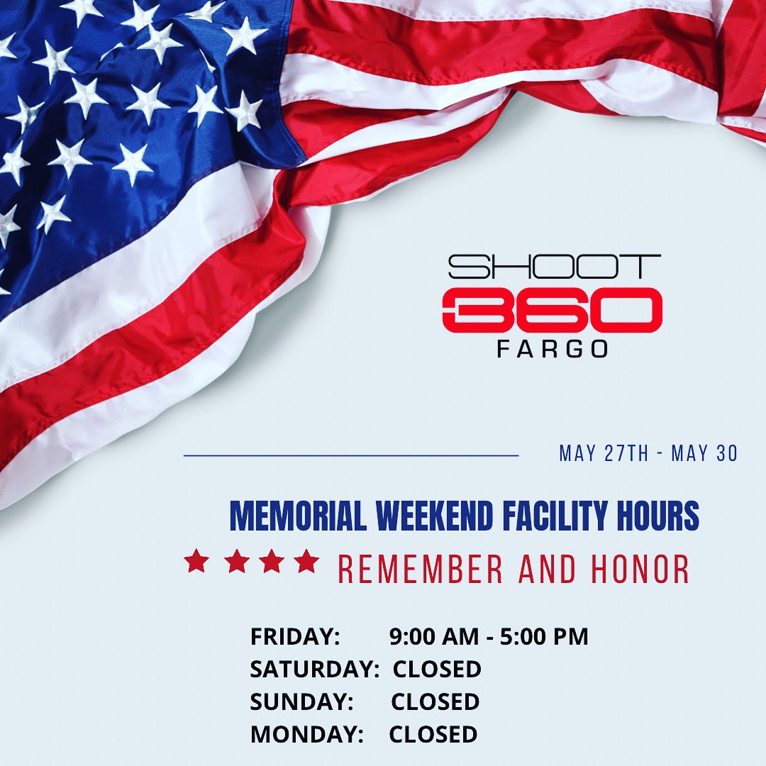 Shoot360Fargo's tweet photo. Memorial Weekend Facility Hours
-
#shoot360fargo #UnlockYourGame #TrainFaster #TrainBetter #TrainHarder #MemorialWeekend @nodakbasketball https://t.co/GxJmtIBQcN