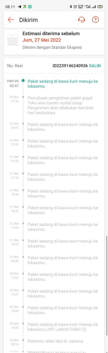 Liaarh_'s tweet photo. @jntexpressid Min tolong dong di foll up paket saya ngestack gini terus, yakali udah sama sama 1 Kecamatan ga Sampe Sampe https://t.co/8OuoEnUPu2