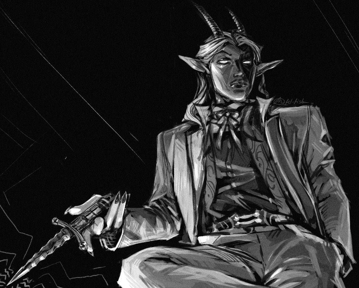 sometimes you even fool yourself a bit, it's like magic;
but it's always been a smoke and mirrors game

🎭🗡️

((dug up an old coinkydink wip &amp; gave it some love))
#dnd